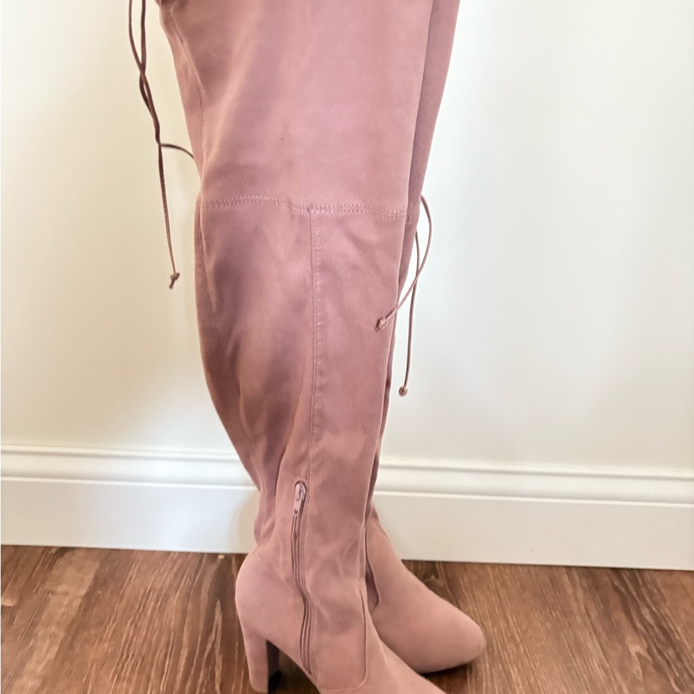 Elegant Pink Over-the-Knee Boots
